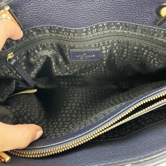 Kate Spade Briar Lane Night Rose Meena Satchel Leather Crossbody Bag Navy Floral - Picture 13 of 13